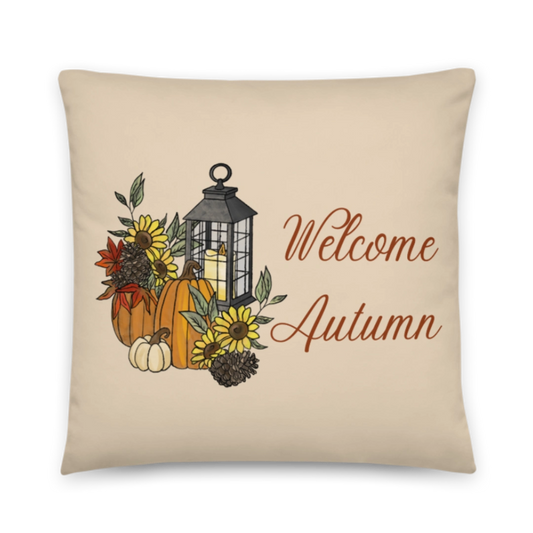 Welcome Autumn Lantern Pillow