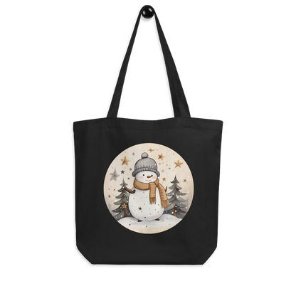 Starry Snowman Eco Tote Bag