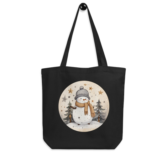 Starry Snowman Eco Tote Bag