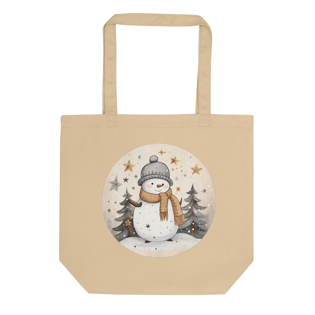 Starry Snowman Eco Tote Bag
