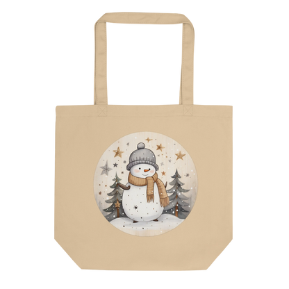 Starry Snowman Eco Tote Bag