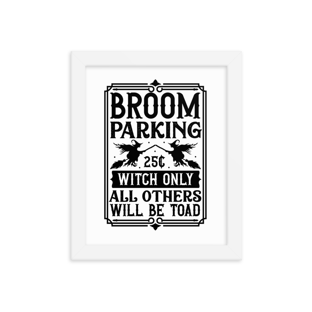 Broom Parking Framed poster