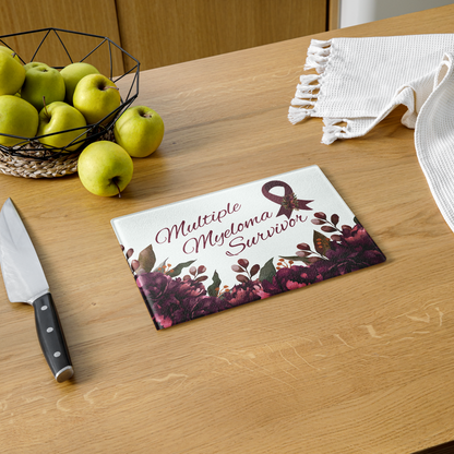 Multiple Myeloma Survivor Glass cutting board