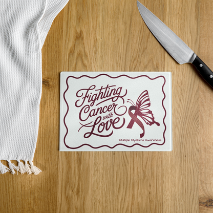 Fighting With Love Glass cutting board