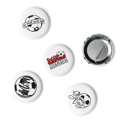 Soccer Fan Pin Buttons (Set of 5)
