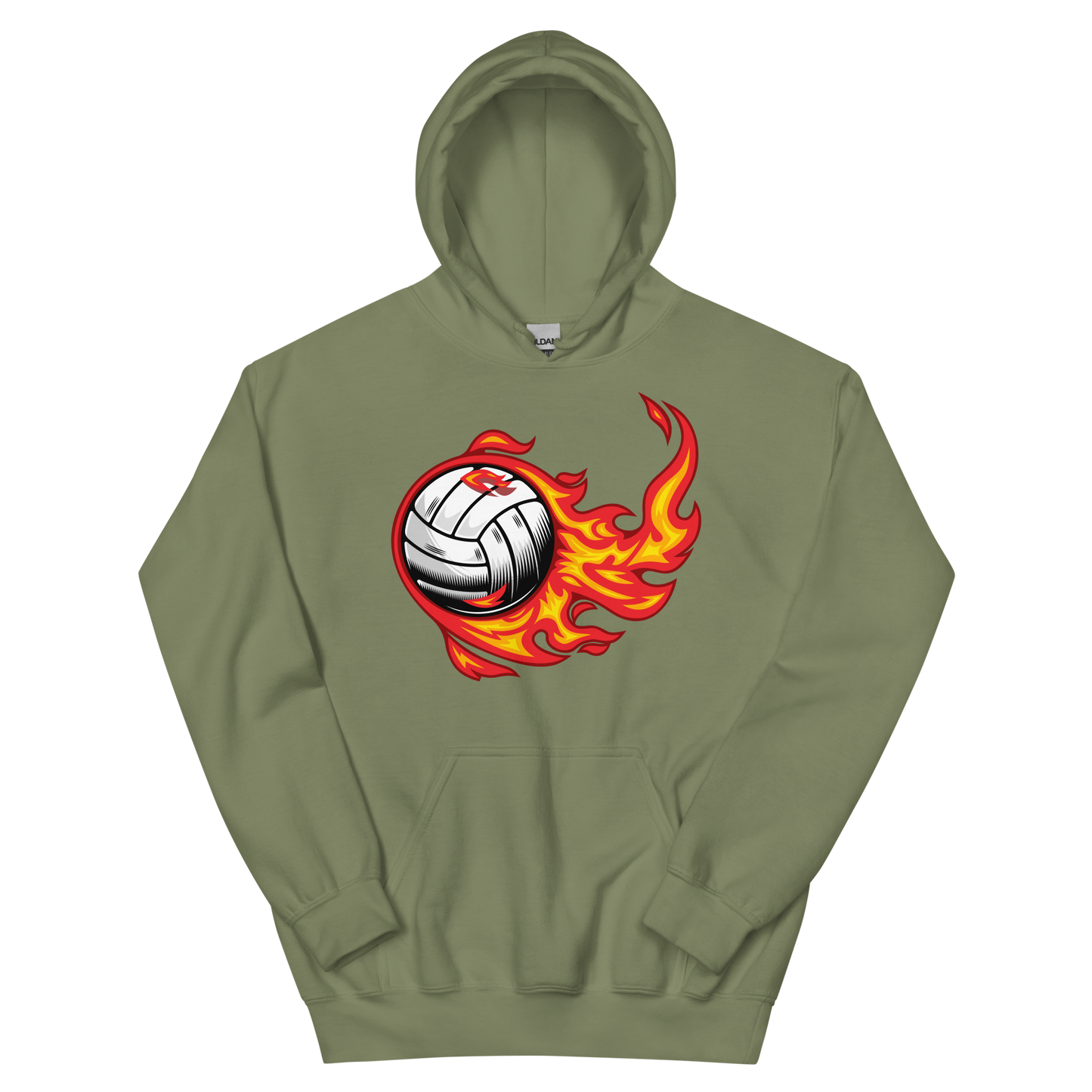 Flaming Volleyball Unisex Hoodie