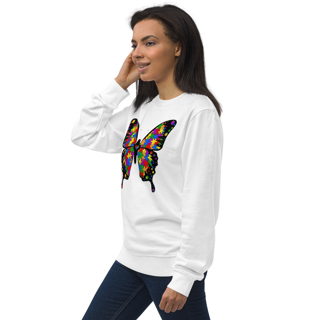 Autism Butterfly Unisex Organic Sweatshirt