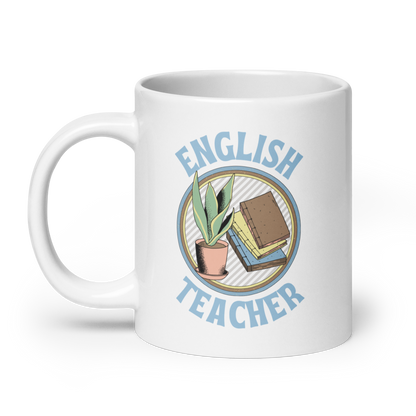 English Teacher White glossy mug