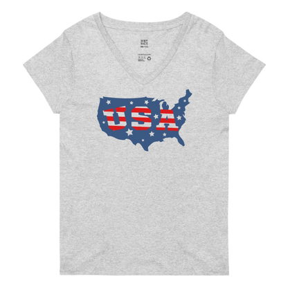 USA Women’s Recycled V-Neck T-Shirt